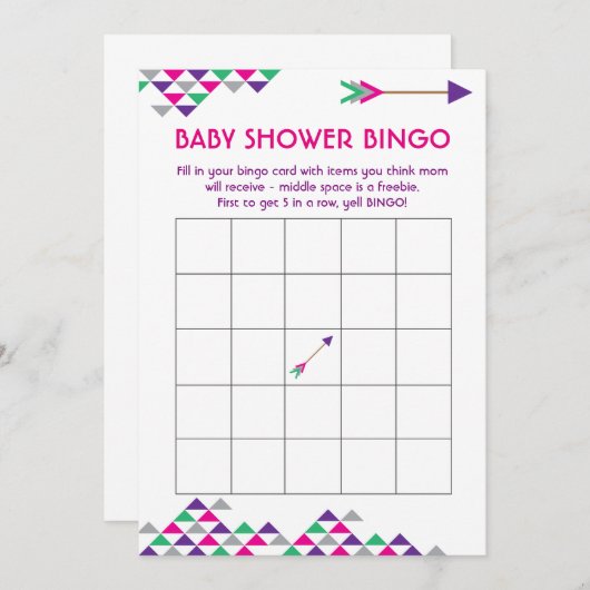 Mardia Gras Tribal & het Baby shower van de Pijl B Kaart (Voorkant / Achterkant)