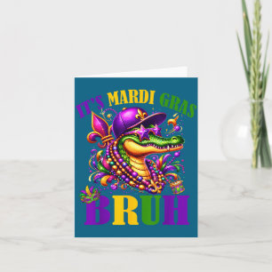 Mardigator Alligator Bruh Mardi Gras Illustratie Kaart