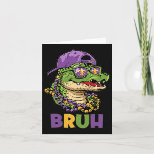 Mardigator Alligator Bruh Mardi Gras Kostuum Tiene Kaart