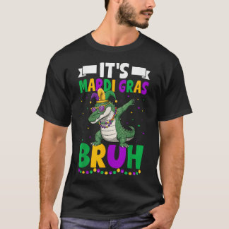 Mardigator Alligator Bruh Mardi Gras Kostuum Tiene T-shirt