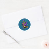 Mardigator Mardi Gras Alligator Grappig Ronde Sticker (Envelop)