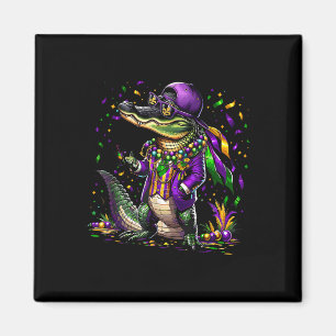 Mardigator Mardi Gras Alligator Kostuum Mannen Vro Magneet