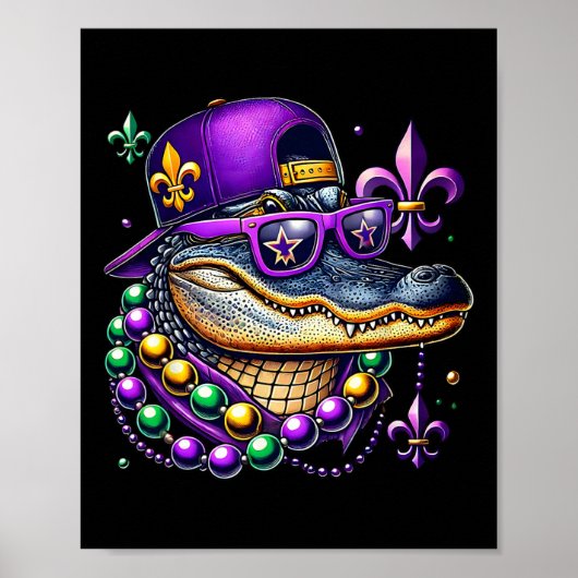 Mardigator Mardi Gras Alligator Kostuum Mannen Vro Poster (Voorkant)