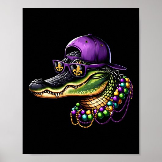 Mardigator Mardi Gras Alligator Kostuum Mannen Vro Poster (Voorkant)
