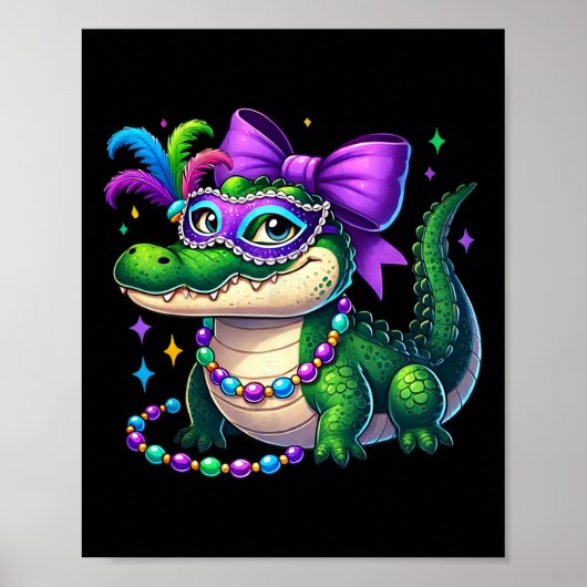 Mardigator Mardi Gras Alligator Kostuum Mannen Vro Poster (Voorkant)