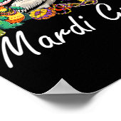 Mardigator Mardi Gras Alligator Mannen Vrouwen Mar Poster (Hoek)