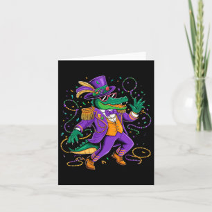 Mardigator Mardi Gras Dancing Alligator Kostuum Ma Kaart