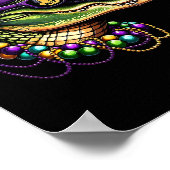Mardigator Mardi Gras Kostuum Alligator Carnaval B Poster (Hoek)