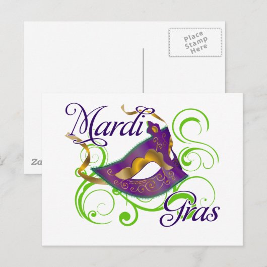 MardiGras Briefkaart (Voorkant / Achterkant)
