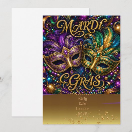Mardigras Kaart (Voorkant / Achterkant)