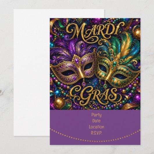 Mardigras Kaart (Voorkant / Achterkant)
