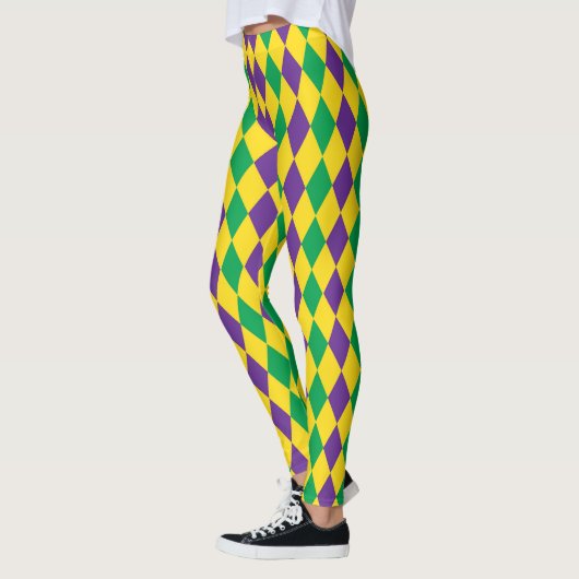Mardis Gras Harlequin Diamonds Carnival Leggings (Links)
