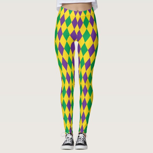 Mardis Gras Harlequin Diamonds Carnival Leggings (Voorkant)