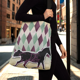 Mardis Gras Harlequin Horse Crossbody Tas
