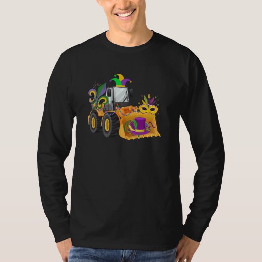 Mardy Gras Construction Celebrations Fat Tuesday P T-shirt (Voorkant)