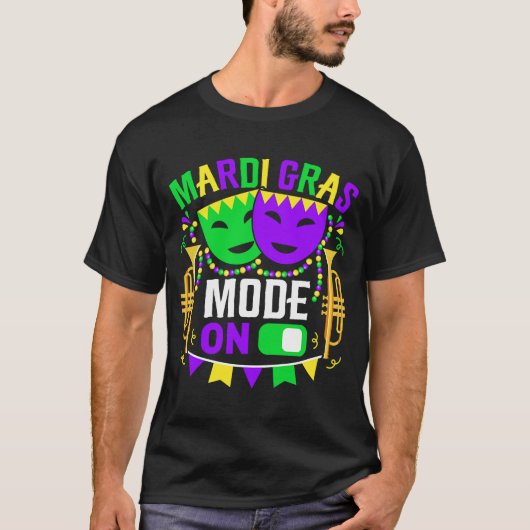 Mardy Gras Mode on Celebration parade Fat Dinsdag T-shirt (Voorkant)