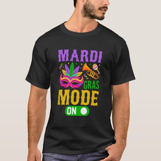Mardy Gras Mode on Celebration parade Fat Dinsdag T-shirt (Voorkant)