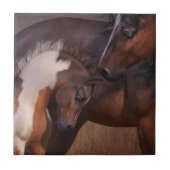 Mare and Foal Art Tile Tegeltje (Voorkant)