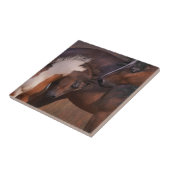 Mare and Foal Art Tile Tegeltje (Zijkant)