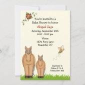 Mare and Foal Baby shower uitnodiging voor meisjes (Voorkant)