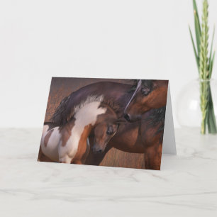 Mare and Foal Blank Wenskaart Kaart