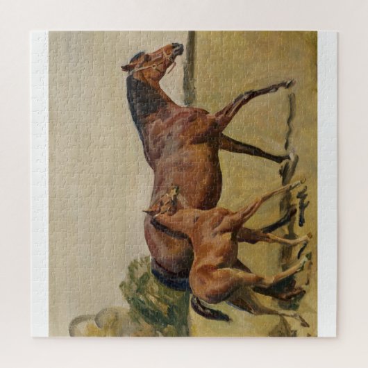 Mare and Foal by Munnings Legpuzzel (Verticaal)
