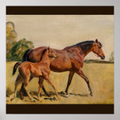 Mare and Foal by Munnings Poster (Voorkant)