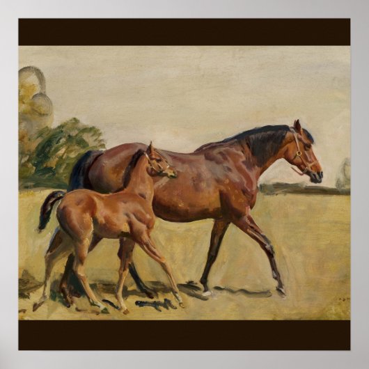 Mare and Foal by Munnings Poster (Voorkant)