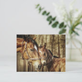 Mare and Foal - Horse Lovers Art Briefkaart (Staand voorkant)
