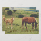Mare and Foal Horse Neutraal Baby shower Uitnodigi Kaart (Voorkant / Achterkant)