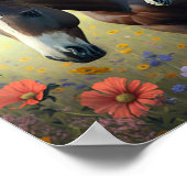 Mare and Foal in a Field of Flowers Poster (Hoek)