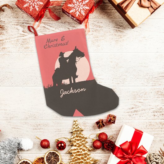 Mare E Kerstcowboy Silhouette Boot Kleine Kerstsok