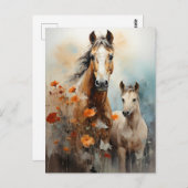 Mare en Foal Briefkaart (Voorkant / Achterkant)