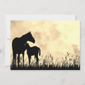 Mare en Foal in Baby shower voor veldpaarden Kaart (Achterkant)