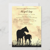 Mare en Foal in Baby shower voor veldpaarden Kaart (Voorkant)