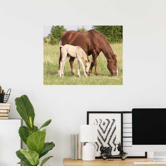 Mare en Foal Poster (Thuiskantoor)