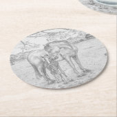 Mare en foelie ronde kartonnen onderzetter (Gebogen)