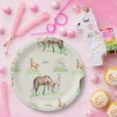 Mare en Horse Foal Pattern Papieren Bordje (Feest)
