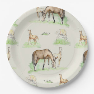 Mare en Horse Foal Pattern Papieren Bordje