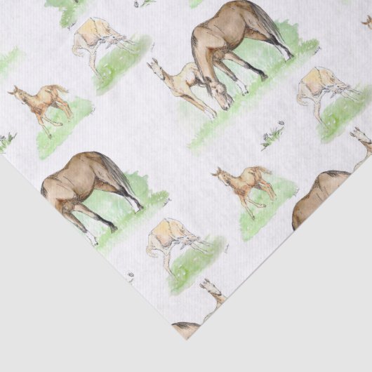 Mare en Horse Foal Pattern Tissuepapier (Detail)