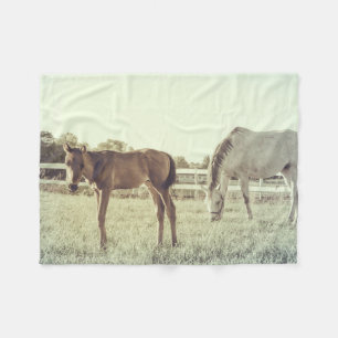 Mare en schuimpaarden fleece deken