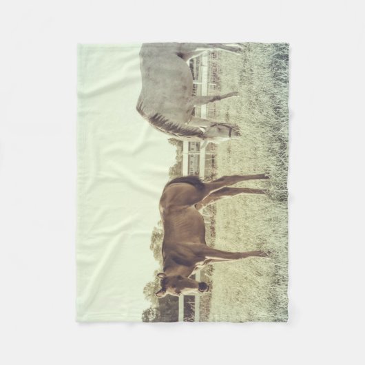 Mare en schuimpaarden fleece deken (Voorkant)