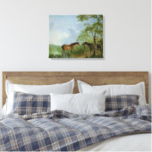 Mare en Stallion in een landschap Canvas Afdruk (Insitu (Slaapkamer))