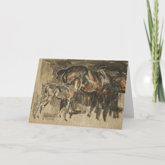 Mare en veulen | Joseph Crawhall Kaart (Voorkant)