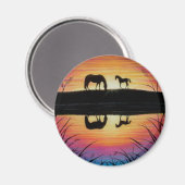 Mare en Veulen zonsopgang magneet (Voorkant / Achterkant)