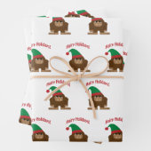 Mare Feestdagen! Kerstsasquatch Inpakpapier Vel (In situ)