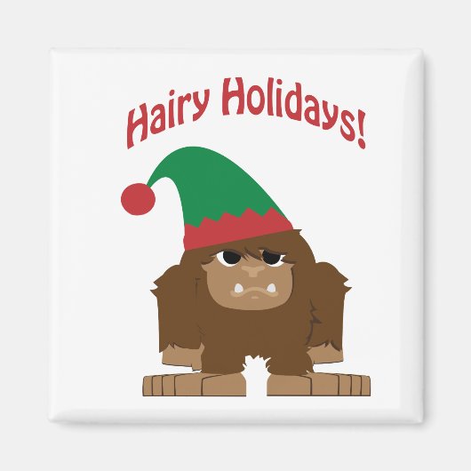 Mare Feestdagen! Kerstsasquatch Magneet (Voorkant)