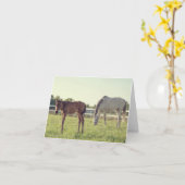 Mare & Foal Horses Note Kaart (Gele Bloem)