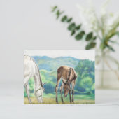 Mare & Foal Original Art Post Card Briefkaart (Staand voorkant)