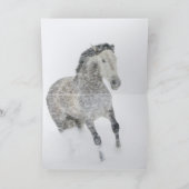 Mare in een Blizzard Horse Wenskaart Kaart (Binnen)